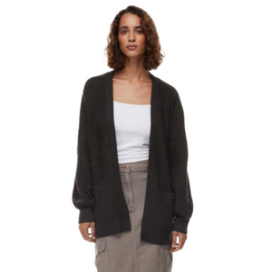 Alpaca WILFRED Unwind Cardigan Italian Yarn Black Pockets Size XXS Lagenlook